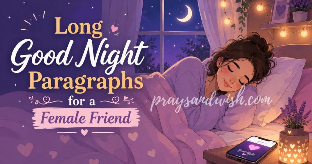Long Good Night Paragraphs for a Female Friend