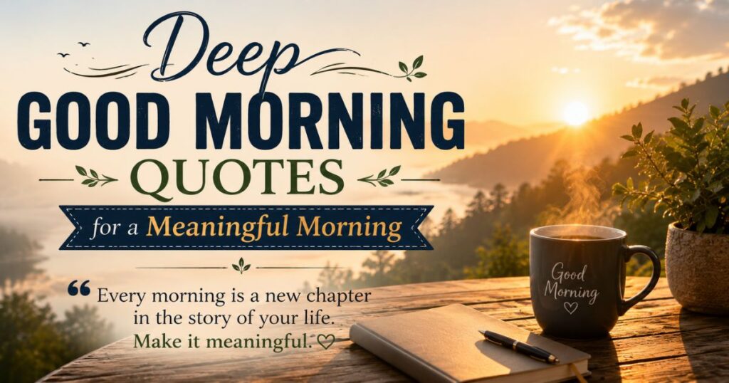 Deep Good Morning Quotes for a Meaningful Morning