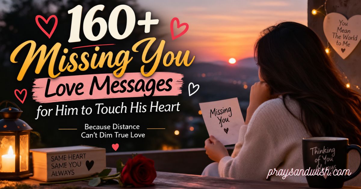 160+ Missing You Love Messages for Him to Touch His Heart
