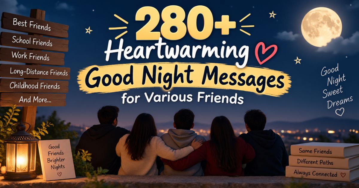 280+ Heartwarming Good Night Messages for Various Friends