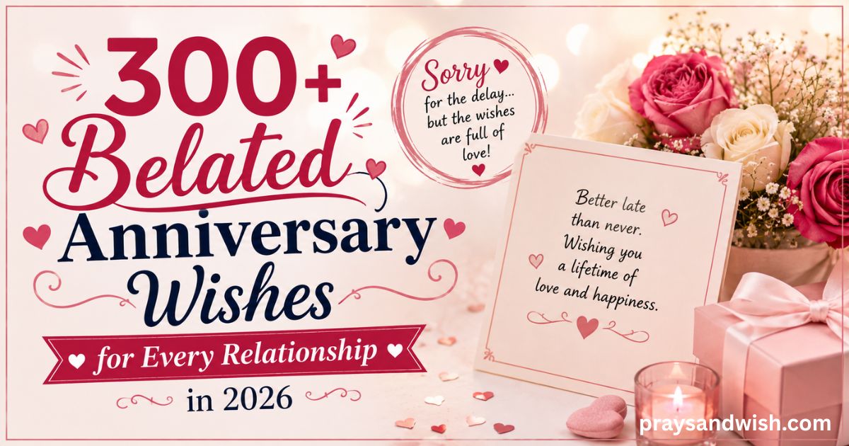 300+ Belated Anniversary Wishes for Every Relationship in 2026