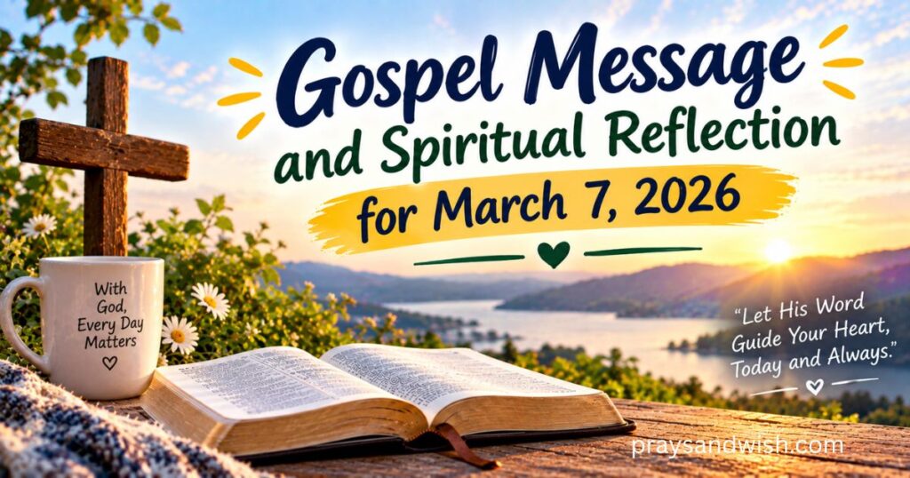 Gospel Message and Spiritual Reflection for March 7, 2026