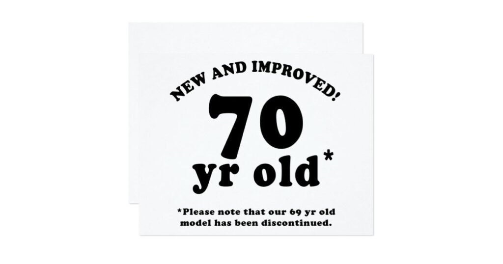 Humorous 70th Birthday Wishes for a Woman